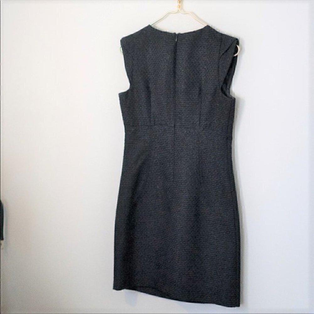 Laundry by Shelli Segal Black Sheath Dress Cap Sleeve Beaded Neckline Size 8 - Picture 3 of 3